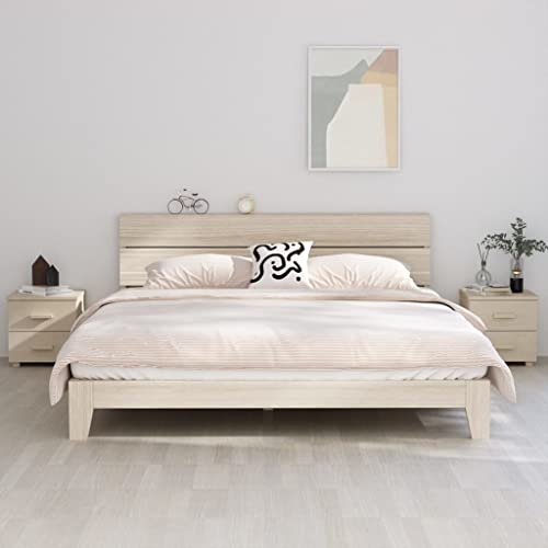 WSJHUHK Hamar Möbel, Tische, Nachttische, Nachttische, 2 Stück, Honigbraun, 40 x 35 x 44,5 cm, Massivholz von WSJHUHK