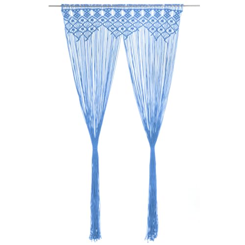 WSJHUHK Haus und Garten, Dekoration, Fensterbehandlungen, Vorhänge und Vorhänge, Makramee-Vorhang, blau, 140 x 240 cm, Baumwolle WSJHUHK Haus und Garten, Dekoration, Fensterbehandlungen, Vorhänge und Vorhänge, Makramee-Vorhang, blau, 140 x 240 cm, Baumwolle von WSJHUHK