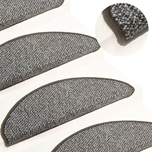 WSJHUHK Haus & Garten, Haushaltsbedarf, Treppenstufen, Teppich-Stufenmatten 15 Stück, Anthrazit, 56 x 17 x 3 cm von WSJHUHK