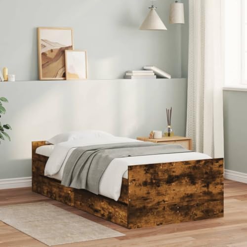 WSJHUHK Home-Beds & Accessories,Beds & Bed Frames,Bed Frame without Mattress Smoked Oak 75x190 cm Small Single Small Single WSJHUHK Home-Beds & Accessories,Beds & Bed Frames,Bed Frame without Mattress Smoked Oak 75x190 cm Small Single Small Single von WSJHUHK