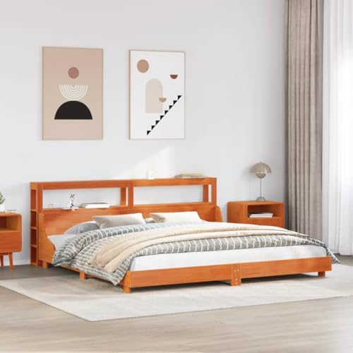 WSJHUHK Home-Beds & Accessories,Betten & Bettrahmen,Bettrahmen ohne Matratze Wax Braun 200x200 cm Massivholz Kiefer WSJHUHK Home-Beds & Accessories,Betten & Bettrahmen,Bettrahmen ohne Matratze Wax Braun 200x200 cm Massivholz Kiefer von WSJHUHK