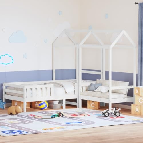 WSJHUHK Home-Beds & Zubehör, Betten und Lattenroste, Bett und Bank mit Dach ohne Matratze, weiß, 75 x 190 cm, kleines Einzelbett WSJHUHK Home-Beds & Zubehör, Betten und Lattenroste, Bett und Bank mit Dach ohne Matratze, weiß, 75 x 190 cm, kleines Einzelbett von WSJHUHK