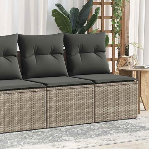 WSJHUHK Home-Outdoor Gartenmöbel-Set, 2-teiliges Gartensofa-Set mit Kissen, Poly-Rattan-Akazie, Grau von WSJHUHK