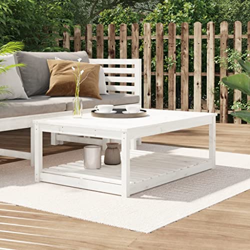 WSJHUHK Home-Outdoor Home-Outdoor Tische Gartentisch Weiß 121x82,5x45cm Massivholz Kiefer von WSJHUHK