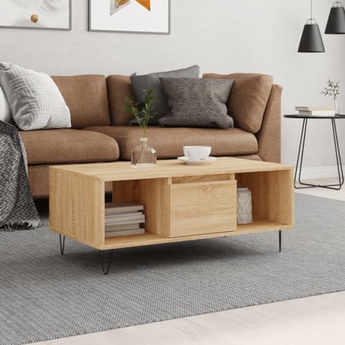 WSJHUHK Home-Tische, Akzenttische, Couchtisch, Sonoma-Eiche, 90 x 50 x 36,5 cm, Holzwerkstoff WSJHUHK Home-Tische, Akzenttische, Couchtisch, Sonoma-Eiche, 90 x 50 x 36,5 cm, Holzwerkstoff von WSJHUHK