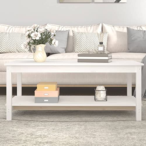 WSJHUHK Home-Tische, Akzenttische, Couchtische, Couchtisch, Weiß, 110 x 55 x 45 cm, Massivholz, Kiefer WSJHUHK Home-Tische, Akzenttische, Couchtische, Couchtisch, Weiß, 110 x 55 x 45 cm, Massivholz, Kiefer von WSJHUHK