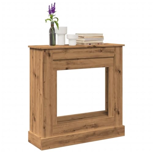 WSJHUHK Kamin- & Holzofenzubehör Kaminumrandung Artisan Eiche 90x30x90cm Holzwerkstoff von WSJHUHK