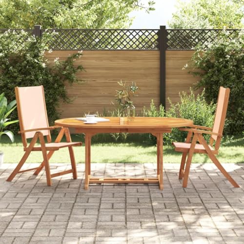 WSJHUHK Klappbare Gartenstühle 2 Stück Massivholz Akazie und Textilene von WSJHUHK
