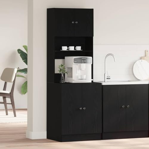 WSJHUHK Küchenschrank, schwarze Eiche, 60 x 50 x 180 cm, Holz-Möbel, Schränke und Aufbewahrung, Küchenschränke von WSJHUHK
