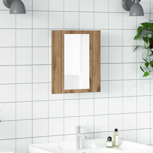 WSJHUHK LED Badspiegelschrank Artisan Eiche 40x12x45cm Holzwerkstoff von WSJHUHK