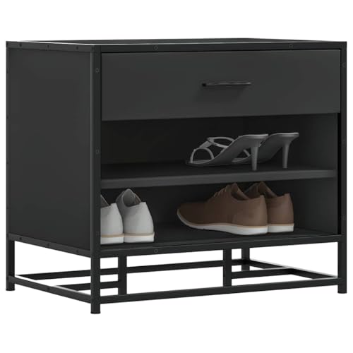 WSJHUHK Möbel, Bänke, Aufbewahrungs- und Eingangsbänke, Schuhbank, Schwarz, 60 x 40 x 53,5 cm, Holz- und Metallwerkstoff WSJHUHK Möbel, Bänke, Aufbewahrungs- und Eingangsbänke, Schuhbank, Schwarz, 60 x 40 x 53,5 cm, Holz- und Metallwerkstoff von WSJHUHK