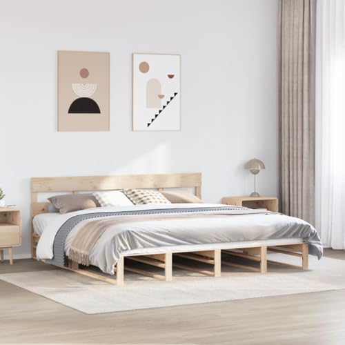 WSJHUHK Möbel, Betten & Accessoires, Betten & Bettrahmen, Bettgestell ohne Matratze, 180 x 200 cm, Super King Massivholz, Kiefer von WSJHUHK
