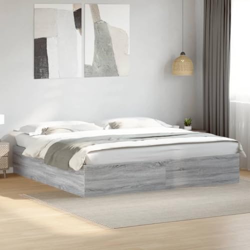 WSJHUHK Möbel, Betten & Accessoires, Betten & Bettrahmen, Bettgestell ohne Matratze, Grau Sonoma 180x200 cm, Super King Size von WSJHUHK