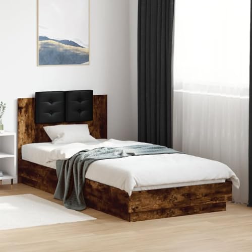 WSJHUHK Möbel, Betten & Accessoires, Betten & Bettrahmen, Bettgestell ohne Matratze, Raucheiche, 100 x 200 cm von WSJHUHK