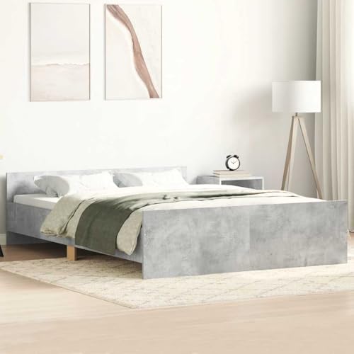 WSJHUHK Möbel, Betten & Accessoires, Betten & Bettrahmen, Bettrahmen ohne Matratze, Beton-Grau, 150 x 200 cm, King Size von WSJHUHK