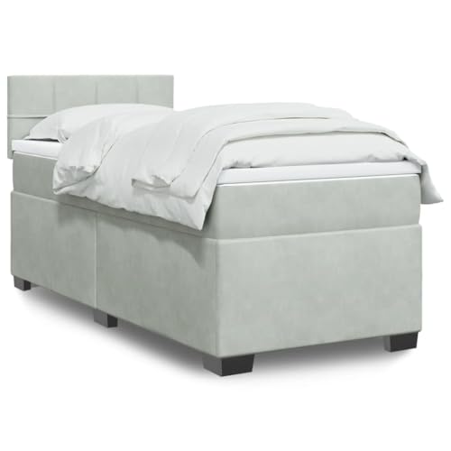 WSJHUHK Möbel, Betten & Accessoires, Betten & Bettrahmen, Boxspringbett mit Matratze, Hellgrau, 90x190 cm, Samt WSJHUHK Möbel, Betten & Accessoires, Betten & Bettrahmen, Boxspringbett mit Matratze, Hellgrau, 90x190 cm, Samt von WSJHUHK