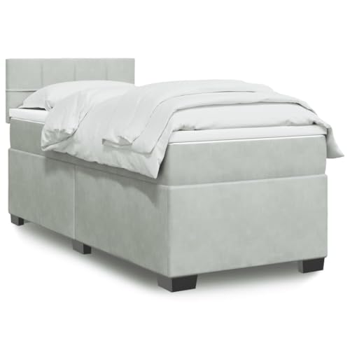 WSJHUHK Möbel, Betten & Accessoires, Betten & Bettrahmen, Boxspringbett mit Matratze, Hellgrau, 90x200 cm, Samt WSJHUHK Möbel, Betten & Accessoires, Betten & Bettrahmen, Boxspringbett mit Matratze, Hellgrau, 90x200 cm, Samt von WSJHUHK