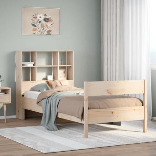 WSJHUHK Möbel, Betten & Accessoires, Betten & Bettrahmen, Bücherregal Bett ohne Matratze 90x190 cm kleines Einzelbett Massivholz Kiefer von WSJHUHK
