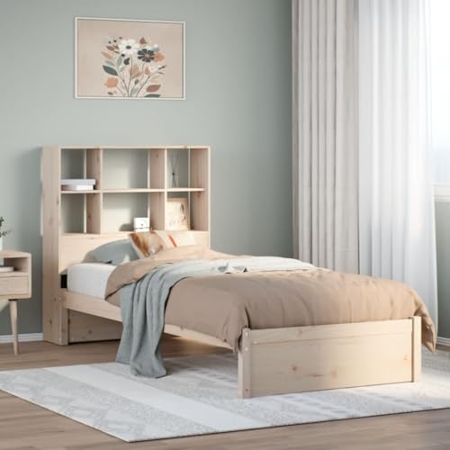 WSJHUHK Möbel, Betten & Accessoires, Betten & Bettrahmen, Bücherregal Bett ohne Matratze 90x200cm Massivholz Kiefer von WSJHUHK
