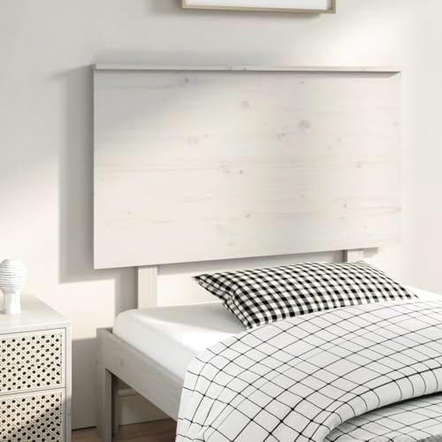WSJHUHK Möbel, Betten & Accessoires, Kopfteile & Fußteile, Bettkopfteil weiß, 104 x 6 x 82,5 cm, Massivholz, Kiefer von WSJHUHK