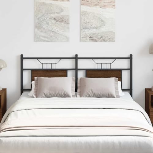 WSJHUHK Möbel, Betten & Accessoires, Kopfteile & Fußteile, Kopfteil aus brauner Eiche, 137 cm, Holzwerkstoff und Stahl von WSJHUHK