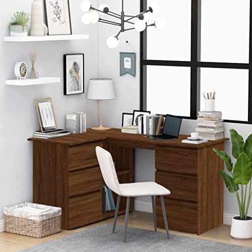 WSJHUHK Möbel, Büromöbel, Schreibtische, Eckschreibtisch, braune Eiche, 145 x 100 x 76 cm, Holzwerkstoff WSJHUHK Möbel, Büromöbel, Schreibtische, Eckschreibtisch, braune Eiche, 145 x 100 x 76 cm, Holzwerkstoff von WSJHUHK