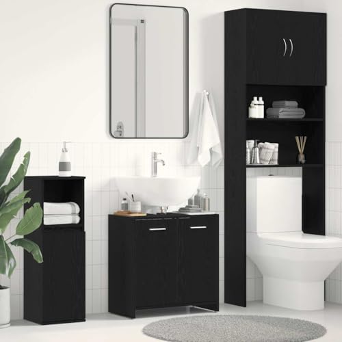 WSJHUHK Möbel, Möbelsets, Badezimmermöbel-Sets, Waschbeckenschrank, schwarze Eiche, 60 x 33 x 60 cm, Holzwerkstoff von WSJHUHK