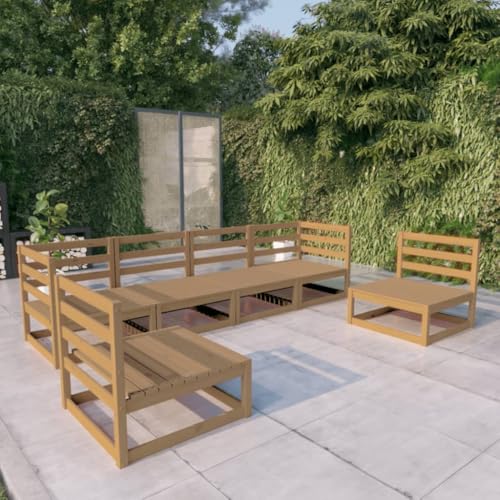 WSJHUHK Möbel, Outdoor-Möbel, Gartenmöbel-Set, 6-teiliges Garten-Lounge-Set, Honigbraun, massives Kiefernholz WSJHUHK Möbel, Outdoor-Möbel, Gartenmöbel-Set, 6-teiliges Garten-Lounge-Set, Honigbraun, massives Kiefernholz von WSJHUHK