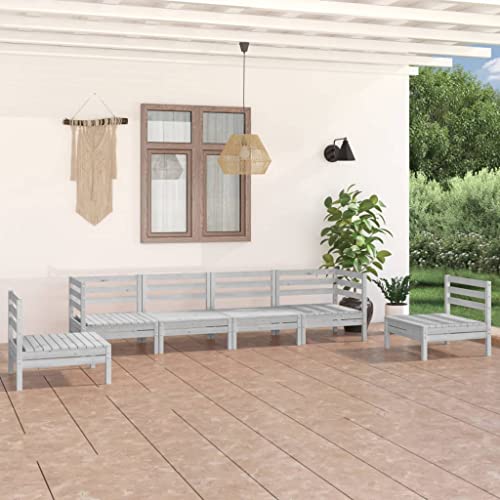 WSJHUHK Möbel, Outdoor-Möbel, Gartenmöbel-Set, 6-teiliges Garten-Lounge-Set, weiß, massives Kiefernholz WSJHUHK Möbel, Outdoor-Möbel, Gartenmöbel-Set, 6-teiliges Garten-Lounge-Set, weiß, massives Kiefernholz von WSJHUHK