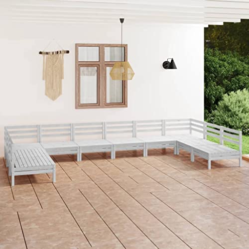 WSJHUHK Möbel, Outdoor-Möbel, Gartenmöbel-Sets, 10-teiliges Garten-Lounge-Set, weiß, Massivholz, Kiefer WSJHUHK Möbel, Outdoor-Möbel, Gartenmöbel-Sets, 10-teiliges Garten-Lounge-Set, weiß, Massivholz, Kiefer von WSJHUHK