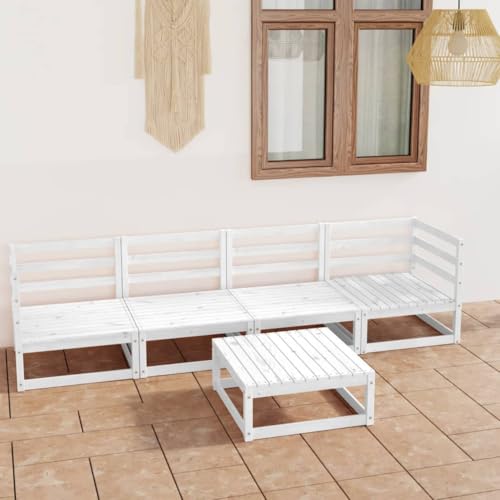 WSJHUHK Möbel, Outdoor-Möbel, Gartenmöbel-Sets, 5-teiliges Garten-Lounge-Set, weiß, Massivholz, Kiefer WSJHUHK Möbel, Outdoor-Möbel, Gartenmöbel-Sets, 5-teiliges Garten-Lounge-Set, weiß, Massivholz, Kiefer von WSJHUHK