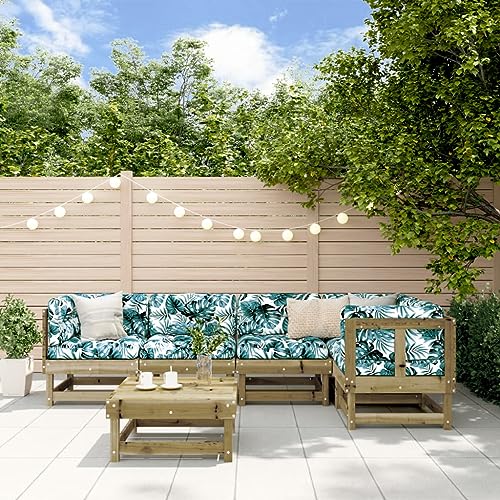 WSJHUHK Möbel, Outdoor-Möbel, Gartenmöbel-Sets, 6-teiliges Garten-Lounge-Set, imprägniertes Kiefernholz von WSJHUHK