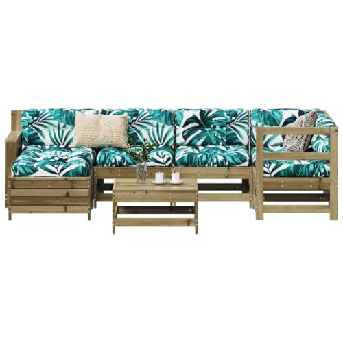 WSJHUHK Möbel, Outdoor-Möbel, Gartenmöbel-Sets, 7-teiliges Garten-Sofa-Set, imprägniertes Kiefernholz WSJHUHK Möbel, Outdoor-Möbel, Gartenmöbel-Sets, 7-teiliges Garten-Sofa-Set, imprägniertes Kiefernholz von WSJHUHK