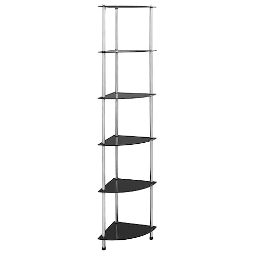 WSJHUHK Möbel, Regale, Bücherregale und Standregale, 6-stöckiges Regal, schwarz, 30 x 30 x 160 cm, gehärtetes Glas WSJHUHK Möbel, Regale, Bücherregale und Standregale, 6-stöckiges Regal, schwarz, 30 x 30 x 160 cm, gehärtetes Glas von WSJHUHK