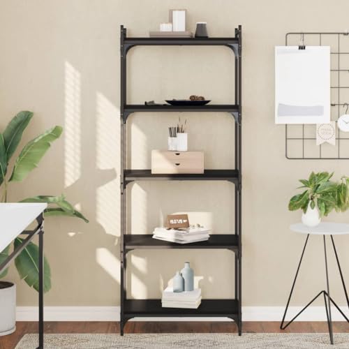 WSJHUHK Möbel, Regale, Bücherregale und Standregale, Bücherregal, 5 Etagen, schwarz, 60 x 30 x 154 cm, Holzwerkstoff WSJHUHK Möbel, Regale, Bücherregale und Standregale, Bücherregal, 5 Etagen, schwarz, 60 x 30 x 154 cm, Holzwerkstoff von WSJHUHK