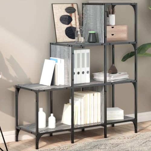 WSJHUHK Möbel, Regale, Bücherregale und Standregale, Bücherregal, Grau, Sonoma, 92 x 30 x 102 cm, Holz- und Metallwerkstoff WSJHUHK Möbel, Regale, Bücherregale und Standregale, Bücherregal, Grau, Sonoma, 92 x 30 x 102 cm, Holz- und Metallwerkstoff von WSJHUHK