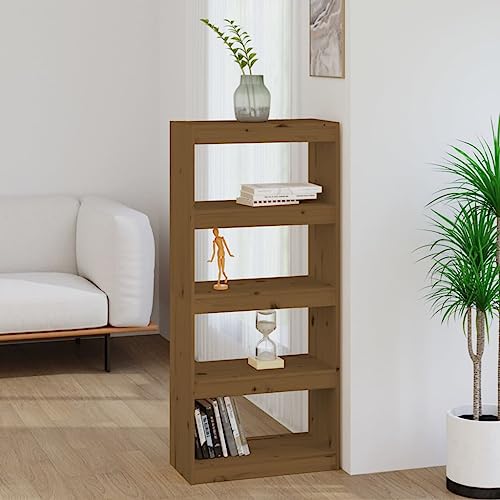WSJHUHK Möbel, Regale, Bücherregale und Standregale, Bücherschrank/Raumteiler, Honigbraun, 60 x 30 x 135,5 cm, Kiefernholz von WSJHUHK