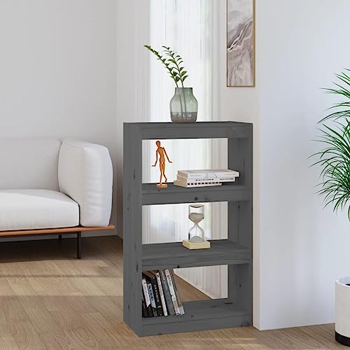 WSJHUHK Möbel, Regale, Bücherregale & Standregale, Bücherschrank/Raumteiler, grau, 60 x 30 x 103,5 cm, Massivholz, Kiefer von WSJHUHK