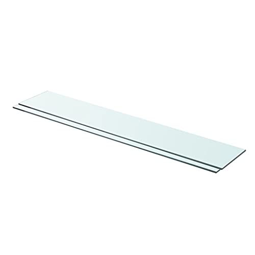 WSJHUHK Möbel, Regale, Wandregale und Latten, Regale, 2 Stück, Glas, transparent, 90 x 15 cm von WSJHUHK