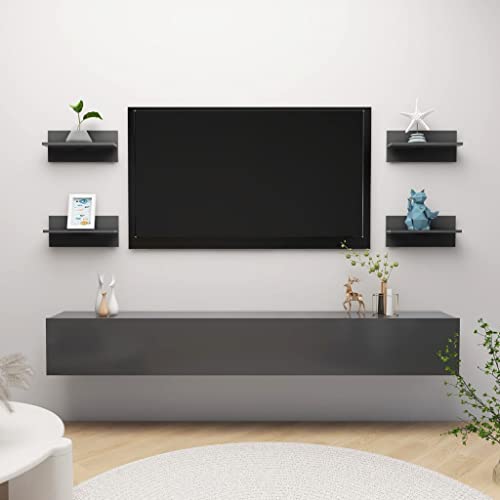 WSJHUHK Möbel, Regale, Wandregale und Latten, Wandregal, 4 Stück, grau, 40 x 11,5 x 18 cm, Holzwerkstoff WSJHUHK Möbel, Regale, Wandregale und Latten, Wandregal, 4 Stück, grau, 40 x 11,5 x 18 cm, Holzwerkstoff von WSJHUHK