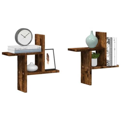 WSJHUHK Möbel, Regale, Wandregale und Latten, Wandregale, 2 Stück, geräucherte Eiche, 38 x 12 x 38 cm, Holzwerkstoff WSJHUHK Möbel, Regale, Wandregale und Latten, Wandregale, 2 Stück, geräucherte Eiche, 38 x 12 x 38 cm, Holzwerkstoff von WSJHUHK