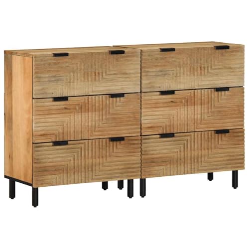 WSJHUHK Möbel, Schränke und Aufbewahrung, Aufbewahrungsschränke und Schließfächer, Sideboards, 2 Stück, braun, 60 x 33 x 75 cm, Massivholz, Mango WSJHUHK Möbel, Schränke und Aufbewahrung, Aufbewahrungsschränke und Schließfächer, Sideboards, 2 Stück, braun, 60 x 33 x 75 cm, Massivholz, Mango von WSJHUHK