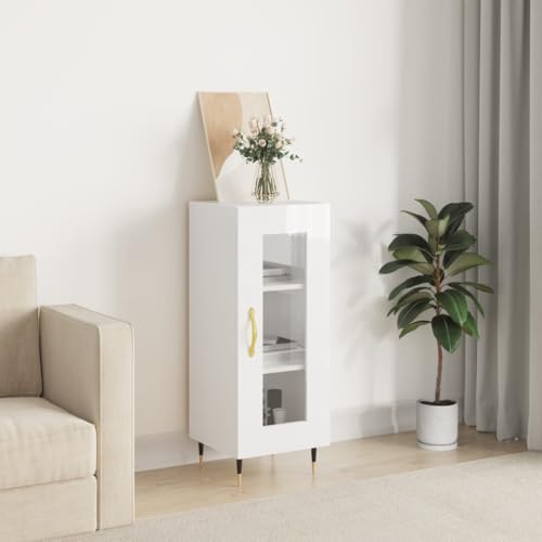 WSJHUHK Möbel, Schränke & Aufbewahrung, Buffets & Sideboards, Sideboard, Hochglanz-Weiß, 34,5 x 34 x 90 cm, Holzwerkstoff von WSJHUHK