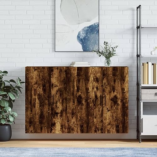 WSJHUHK Möbel, Schränke und Aufbewahrung, Buffets und Sideboards, Wandschränke, 2 Stück, Raucheiche, 69,5 x 34 x 90 cm von WSJHUHK