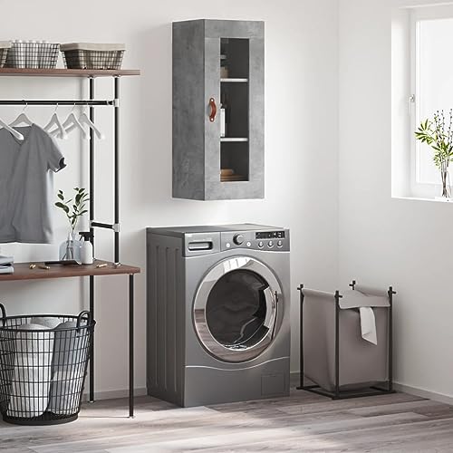 WSJHUHK Möbel, Schränke und Aufbewahrung, Buffets und Sideboards, Wandschrank, Betongrau, 34,5 x 34 x 90 cm von WSJHUHK