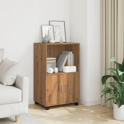 WSJHUHK Möbel, Schränke und Aufbewahrung, Buffets und Sideboards, rollender Schrank, handwerkliche Eiche, 55 x 40 x 91 cm, Holzwerkstoff WSJHUHK Möbel, Schränke und Aufbewahrung, Buffets und Sideboards, rollender Schrank, handwerkliche Eiche, 55 x 40 x 91 cm, Holzwerkstoff von WSJHUHK