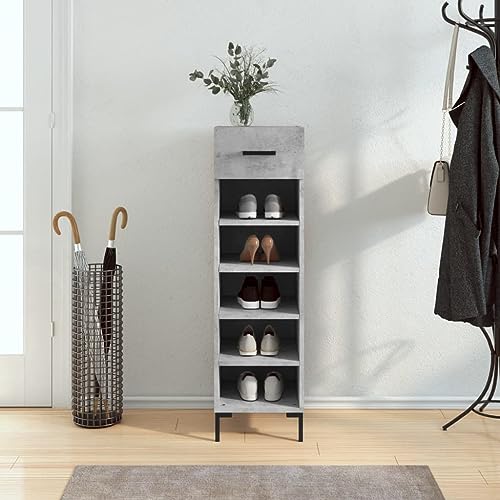 WSJHUHK Möbel, Schränke & Aufbewahrung, Schuhschrank, Betongrau, 30 x 35 x 105 cm, Holzwerkstoff von WSJHUHK