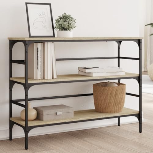 WSJHUHK Möbel, Tische, Akzenttische, Beistelltische, Konsolentisch, Sonoma-Eiche, 100 x 32 x 75 cm, Holzwerkstoff von WSJHUHK