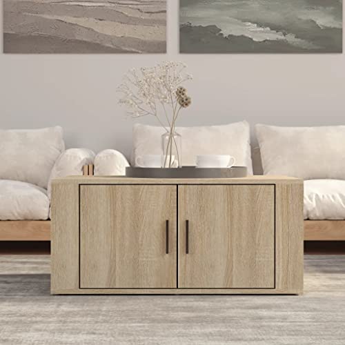 WSJHUHK Möbel, Tische, Akzenttische, Couchtisch, Sonoma-Eiche, 80 x 50 x 36 cm, Holzwerkstoff von WSJHUHK