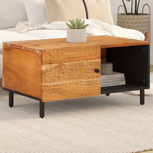 WSJHUHK Möbel, Tische, Akzenttische, Couchtische, Couchtisch, 80 x 50 x 40 cm, Akazienholz von WSJHUHK